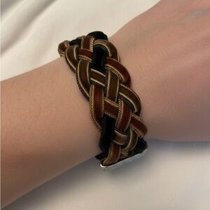 Reversible Bracelet braided velvet to mesh